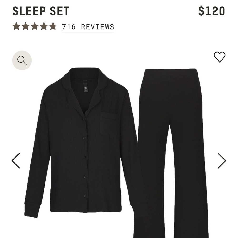 SKIMS Soft Lounge Rib Sleep Set in Onyx